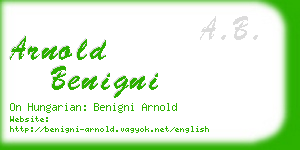 arnold benigni business card